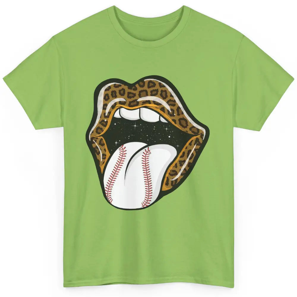 Baseball Lovers Leopard Lips Baseball Players Gift Classic Unisex T-Shirt