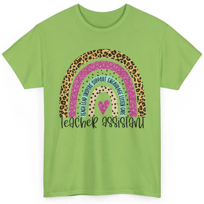 Teacher Assistant Leopard Rainbow Teacher Appreciation Gift Classic Unisex T-Shirt