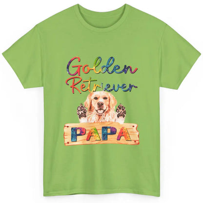 Colorful Golden Retriever Dog Papa Cute Puppy Father Dad Classic Unisex T-Shirt