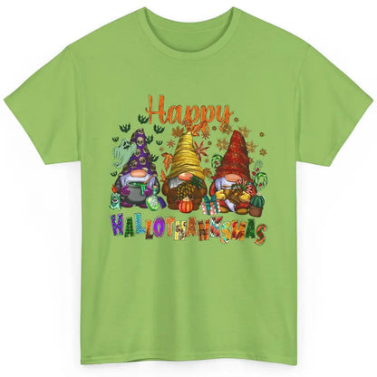 Pumpkin Gnomes Hallo-thank-mas Halloween Thanksgiving Xmas Classic Unisex T-Shirt