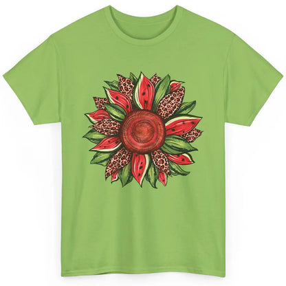 Watermelon Leopard Sunflower Summer Peace Love Watermelon Classic Unisex T-Shirt