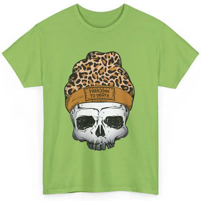 Leopard Skull Freezing To Death Snowflakes Christmas Winter Classic Unisex T-Shirt