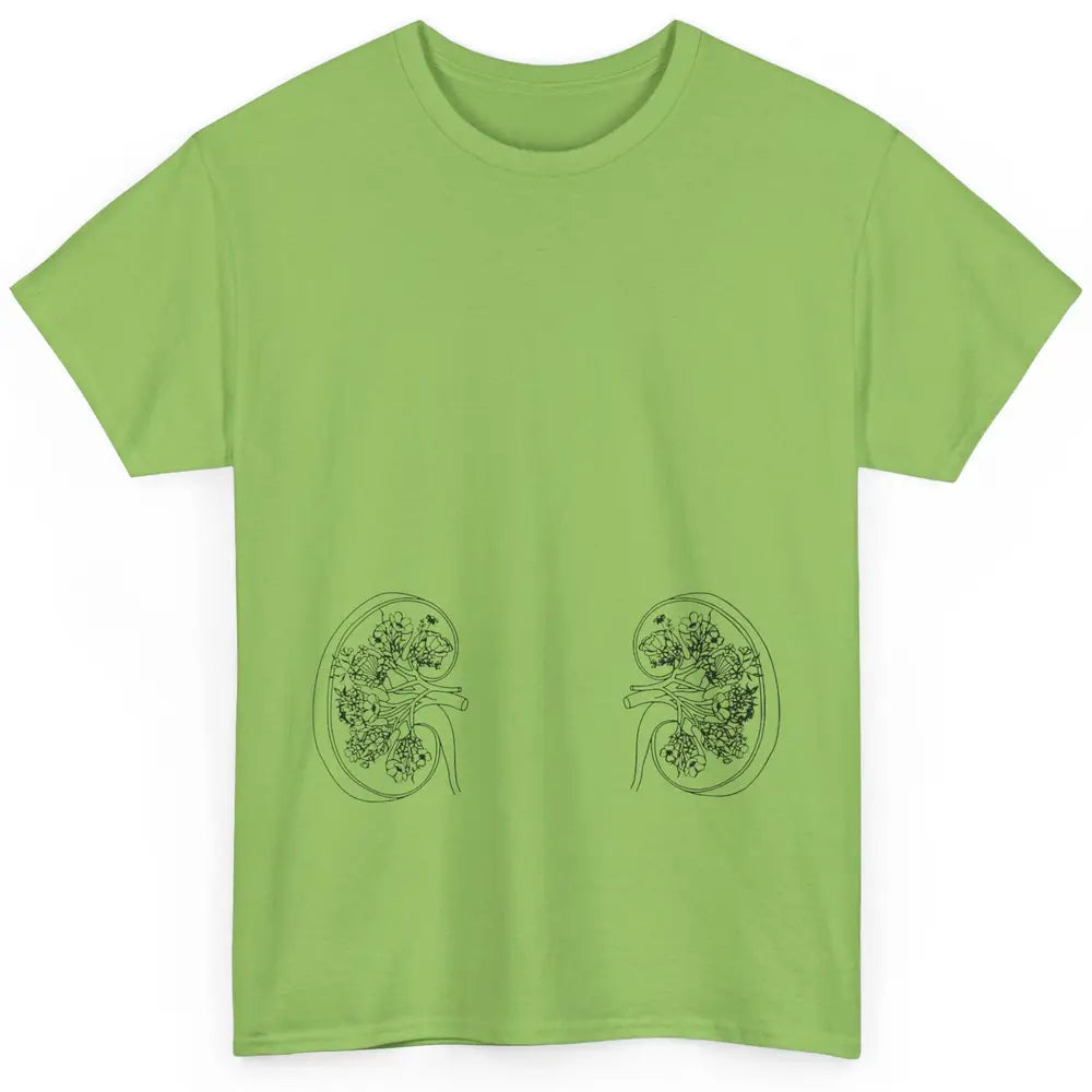 Floral Kidney Anatomy Two Kidneys Human Body Anatomy Classic Unisex T-Shirt