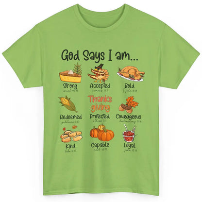 Retro Thanksgiving Turkey God Says I Am Bible Christian Fall Classic Unisex T-Shirt