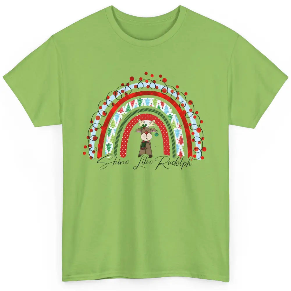 Boho Christmas Tree Rainbow Shine Like Reindeer Christmas Classic Unisex T-Shirt