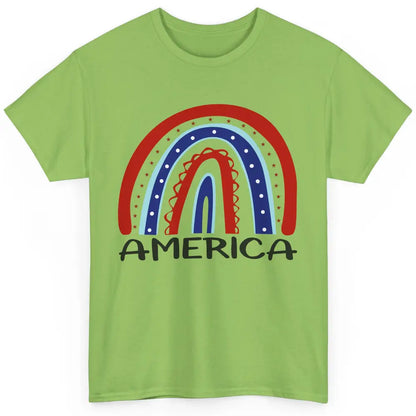 US Flag America Rainbow July 4th American Patriots Gift Classic Unisex T-Shirt