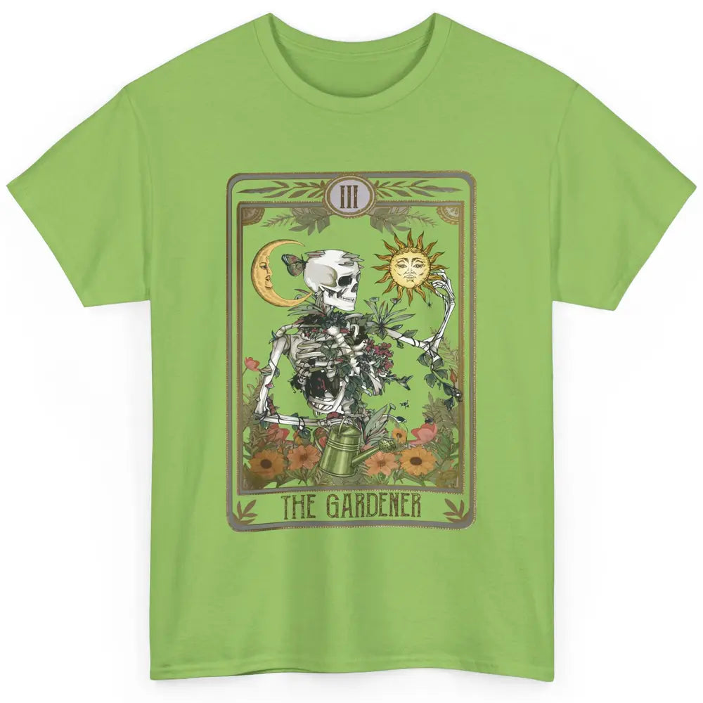 Floral Skeleton Gardening Tarot The Gardener Plant Lovers Classic Unisex T-Shirt