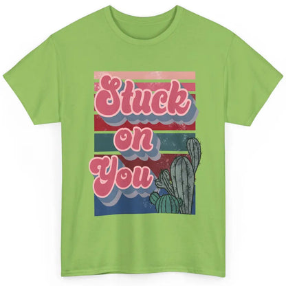 Stuck On You Cactus Plant Vintage Cowboy Valentine Day Retro Classic Unisex T-Shirt