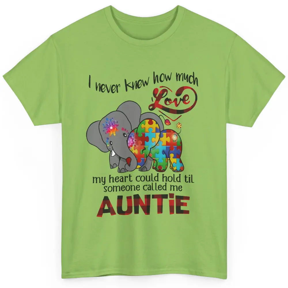 Elephant Autism Aunt Never Knew How Much Love My Heart Hold Classic Unisex T-Shirt