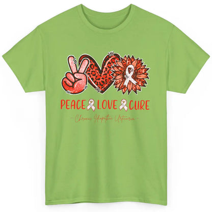 Chronic Idiopathic Urticaria CIU Peace Love Cure Sunflower Classic Unisex T-Shirt