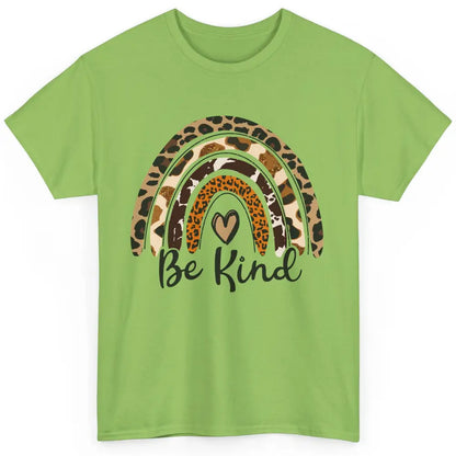 Be Kind Leopard Rainbow Cheetah Rainbow Cute Heart Love Classic Unisex T-Shirt