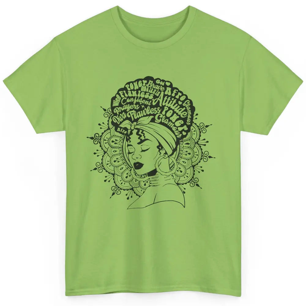 Afro Melanin Woman Turban Hair Quotes African American Woman Classic Unisex T-Shirt