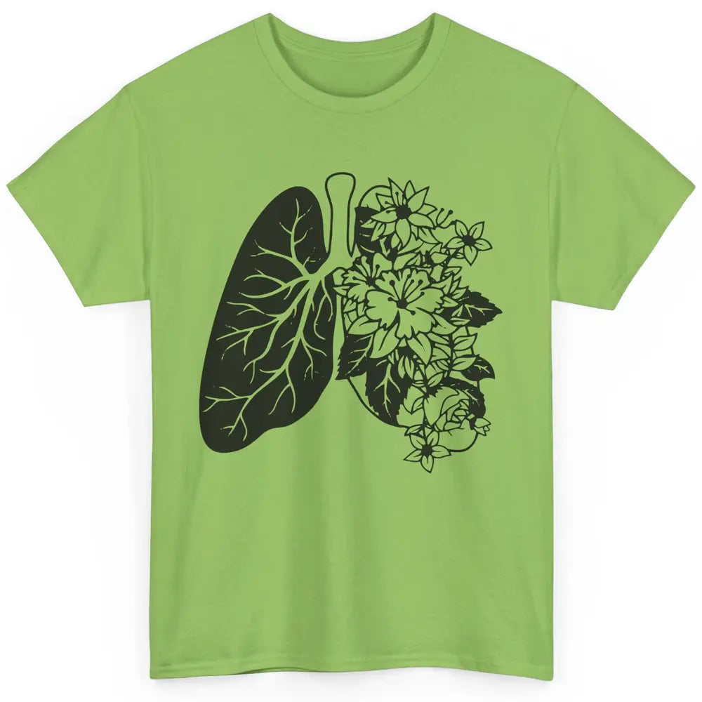 Anatomical Lungs Floral Breathe Respiratory Therapy RT Classic Unisex T-Shirt