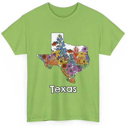 Texas Map Pride Wildflower Western Country Bluebonnet Flower Classic Unisex T-Shirt