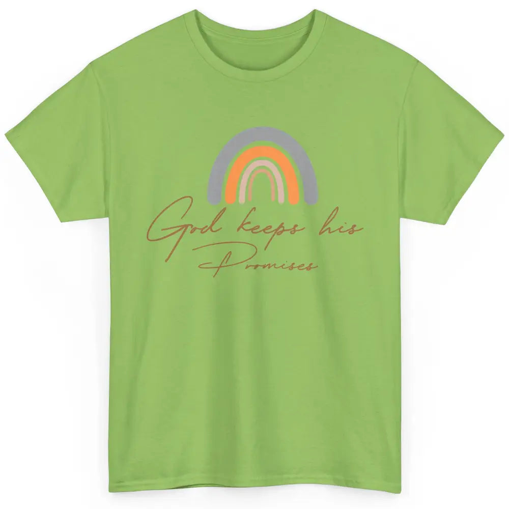 Boho Rainbow God Keeps His Promises Christian Religious Classic Unisex T-Shirt