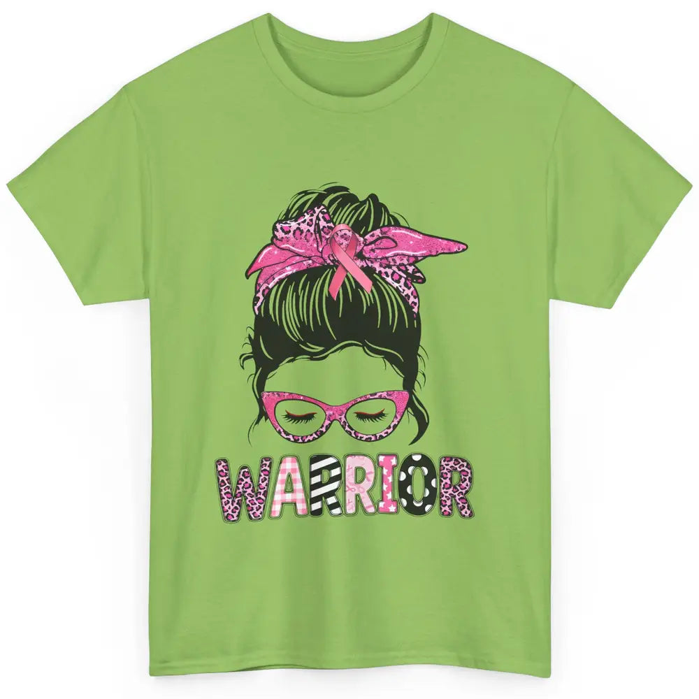 Warrior Fights Cancer Pink Leopard Ribbon Cancer Awareness Classic Unisex T-Shirt