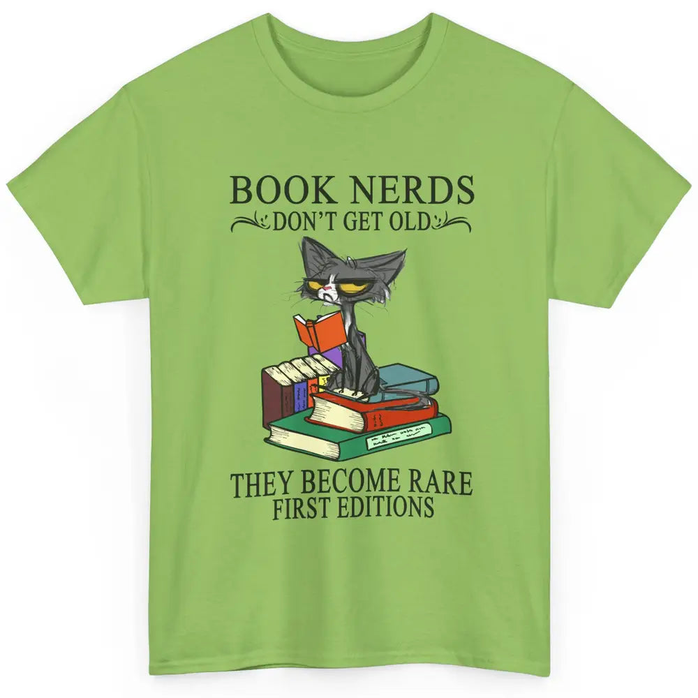 Cat Book Nerds Don't Get Old They Become Rare Reading Lovers Classic Unisex T-Shirt