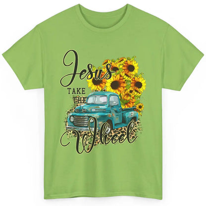 Sunflower Jesus Take The Wheel Christian Leopard God Bible Classic Unisex T-Shirt