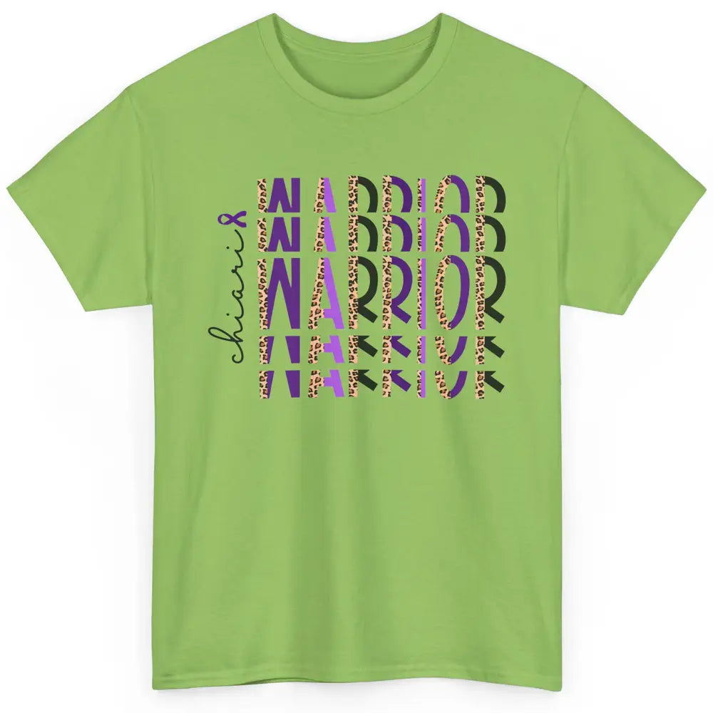 Chiari Warrior Leopard Purple Ribbon Chiari Awareness Month Classic Unisex T-Shirt