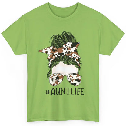 Aunt Life Messy Bun Glasses Cowhide Western Auntie Life Classic Unisex T-Shirt