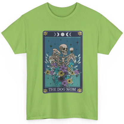 Floral Skeleton Drink Wine The Dog Mom Tarot Card Halloween Classic Unisex T-Shirt