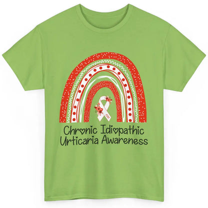 Chronic Idiopathic Urticaria CIU Red White Ribbon Rainbow Classic Unisex T-Shirt