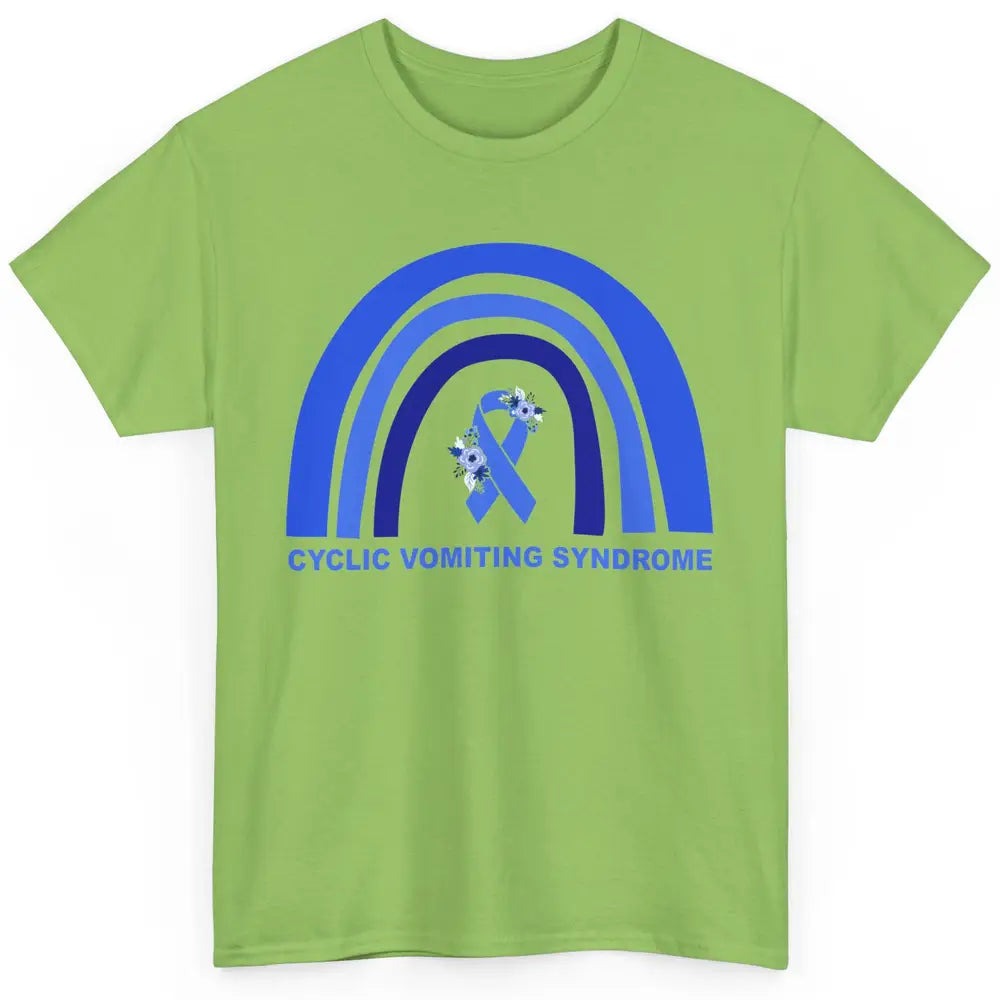 Cyclic Vomiting Syndrome Awareness Blue Ribbon Rainbow Classic Unisex T-Shirt