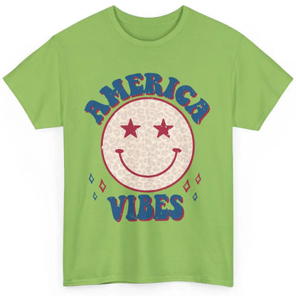 America Vibes Smile Patriotic 4th Of July Happy Face Summer Classic Unisex T-Shirt