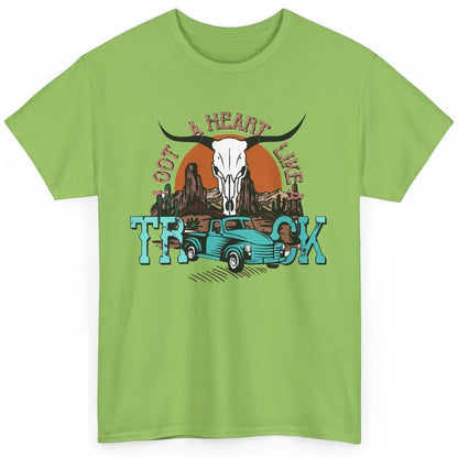 Boho Bull Skull I Got A Heart Like A Truck Western Country Classic Unisex T-Shirt