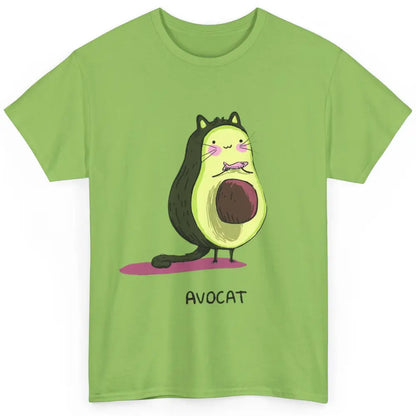 Cute Avocat Avocado Pink Cat Kitten Pun Healthy Vegan Veggie Classic Unisex T-Shirt