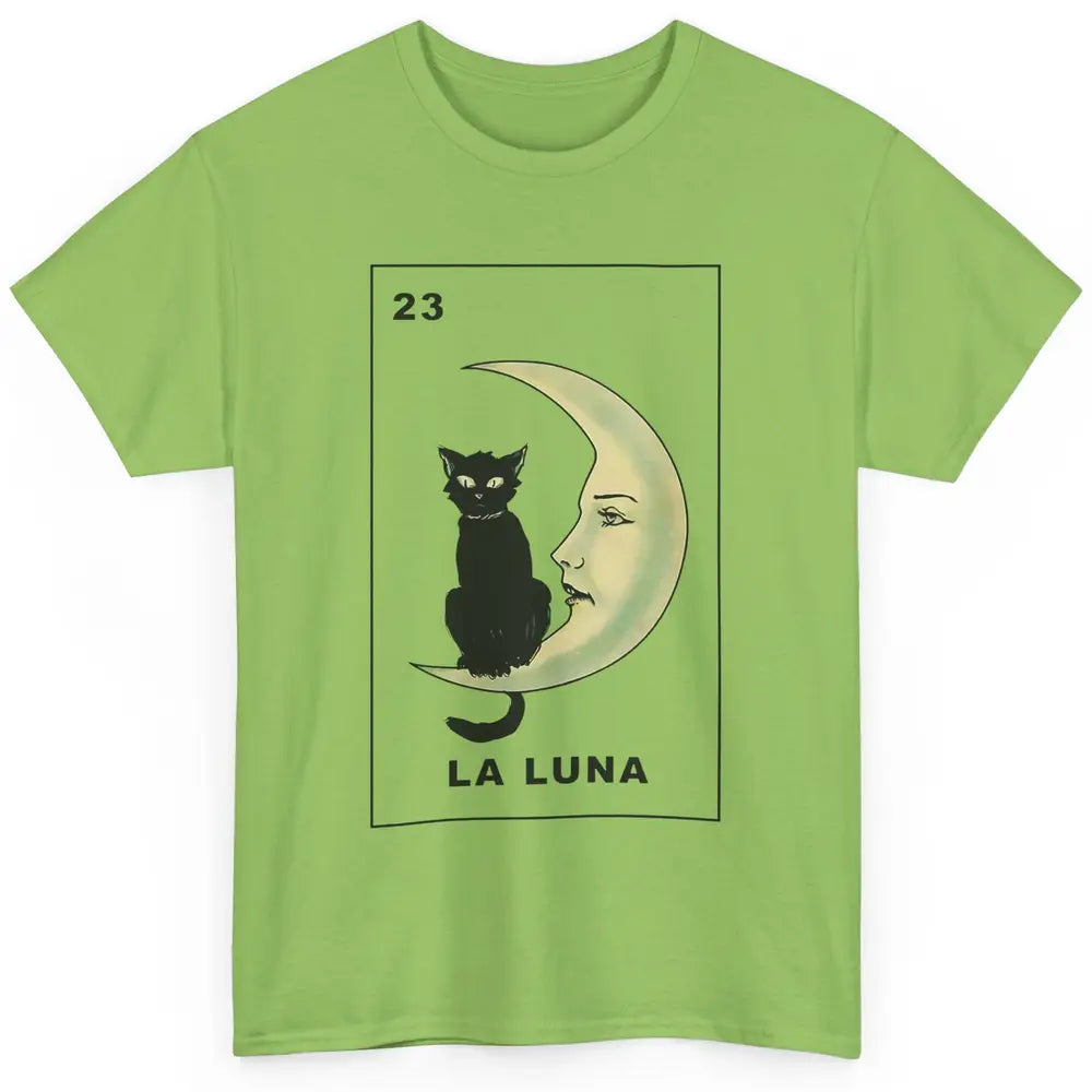 Funny Cat The Moon La Luna Tarot Card Halloween Cat Lovers Classic Unisex T-Shirt