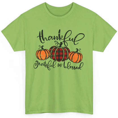 Vintage Grateful Thankful Blessed Pumpkin Fall Thanksgiving Classic Unisex T-Shirt