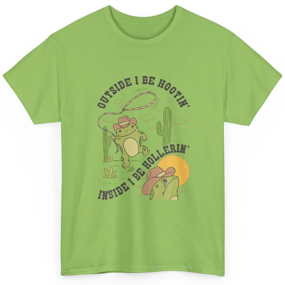 Cute Frog Outside Cowboy Howdy Rodeo Western Country Frog Classic Unisex T-Shirt