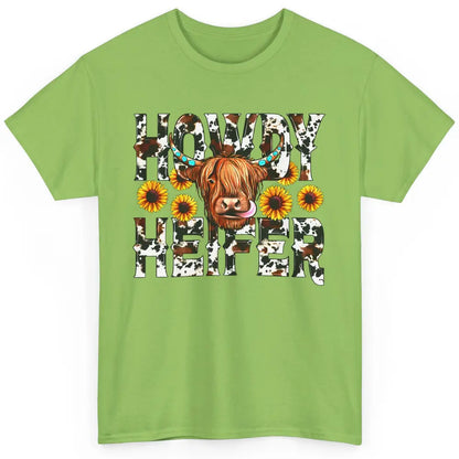 Sunflower Highland Cow Howdy Heifer Western Country Cowboy Classic Unisex T-Shirt