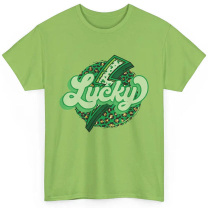 St Patrick Leopard Shamrocks Lucky Lightning Bolt Western Classic Unisex T-Shirt