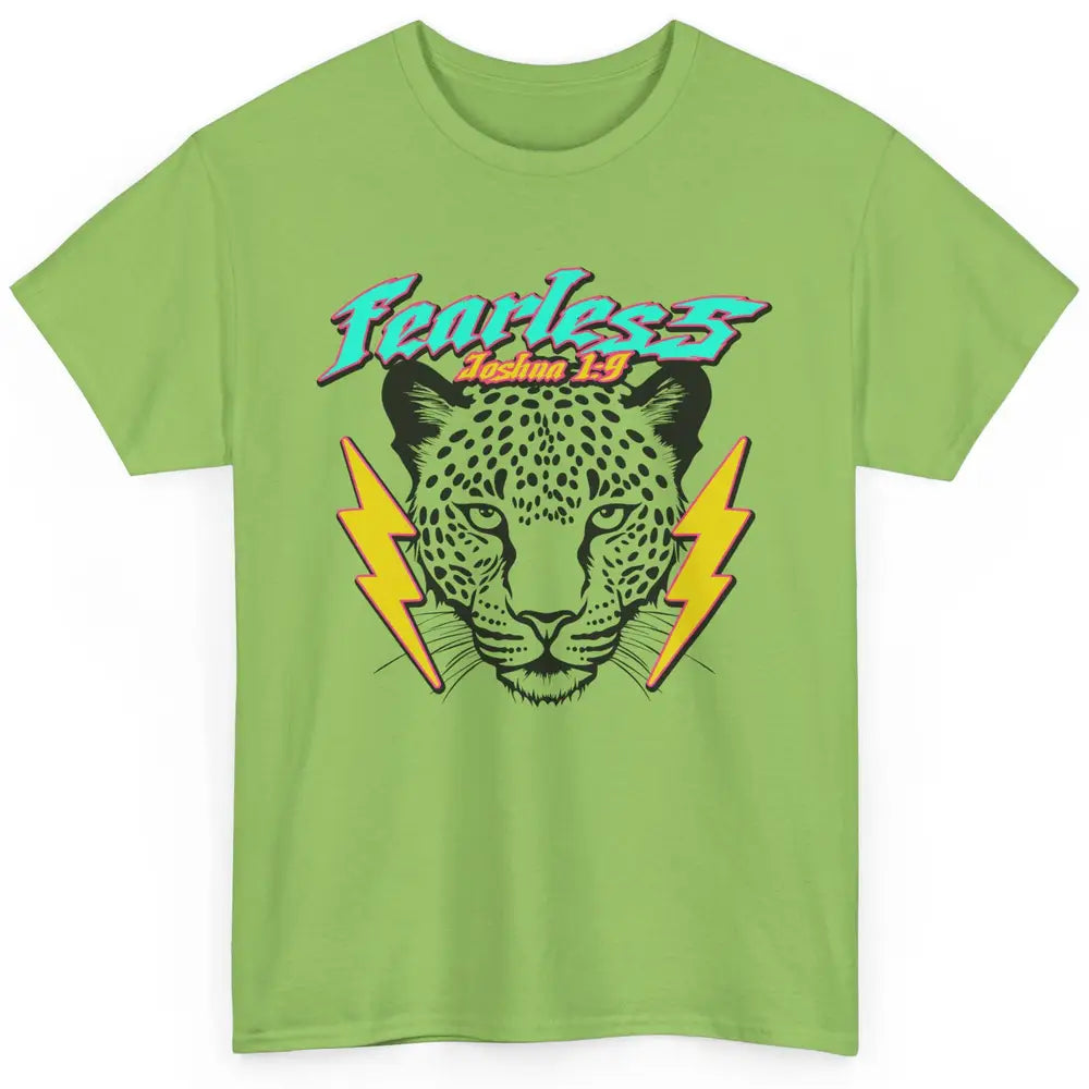 Christian Cheetah Fearless Bible Lightning Bolt Religious Classic Unisex T-Shirt