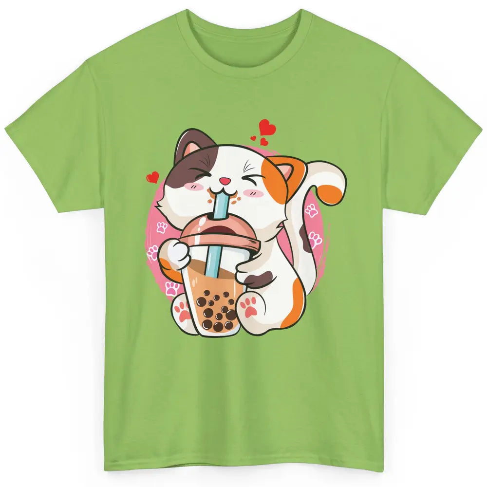 Boba Tea Cat Kawaii Cat Drink Milk Tea Kawaii Boba Cat Lover Classic Unisex T-Shirt