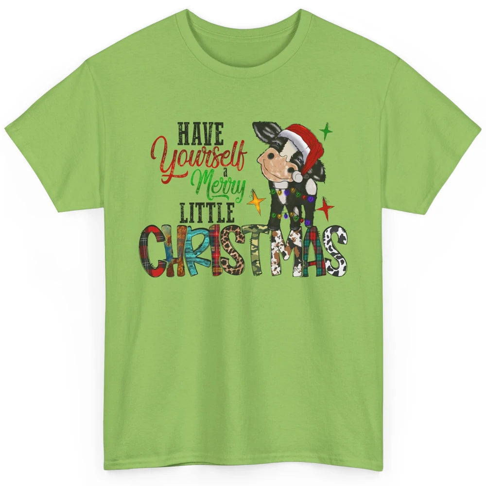 Cow Santa Have Yourself Merry Little Christmas Western Xmas Classic Unisex T-Shirt