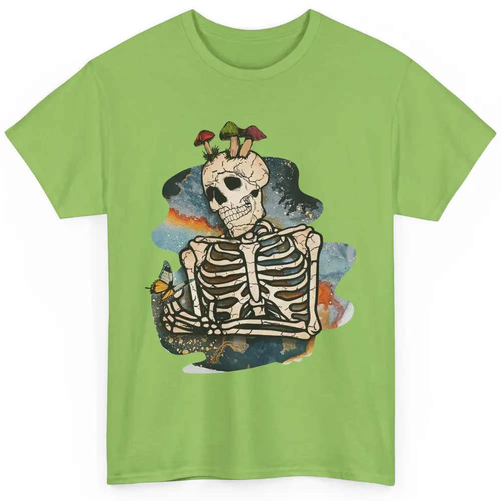 Vintage Skeleton Bundle Mushroom Plant Lovers Gardeners Gift Classic Unisex T-Shirt