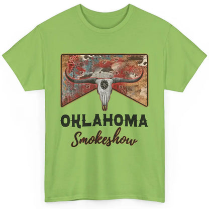 Boho Bull Skull Cow Print Oklahoma Smokeshow Western Country Classic Unisex T-Shirt