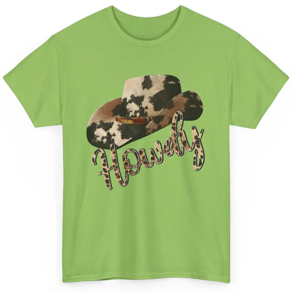 Vintage Leopard Cowboy Hat Howdy Western Country Cowgirls Classic Unisex T-Shirt