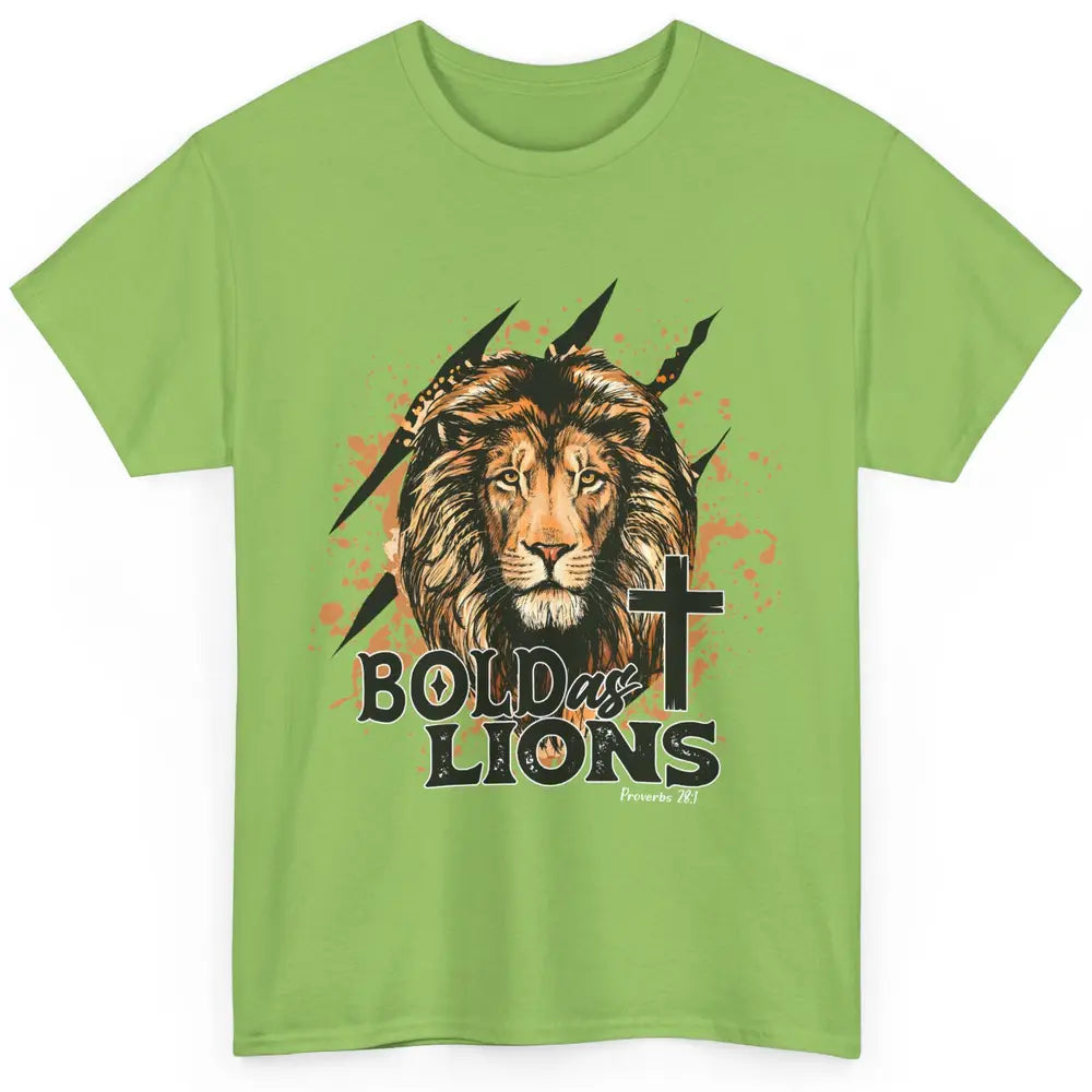 Bold As Lion Of Judah Bible Verse Christian Faith Religious Classic Unisex T-Shirt