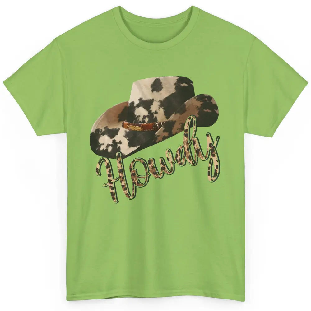 Vintage Leopard Cowboy Hat Howdy Western Country Cowgirls Classic Unisex T-Shirt