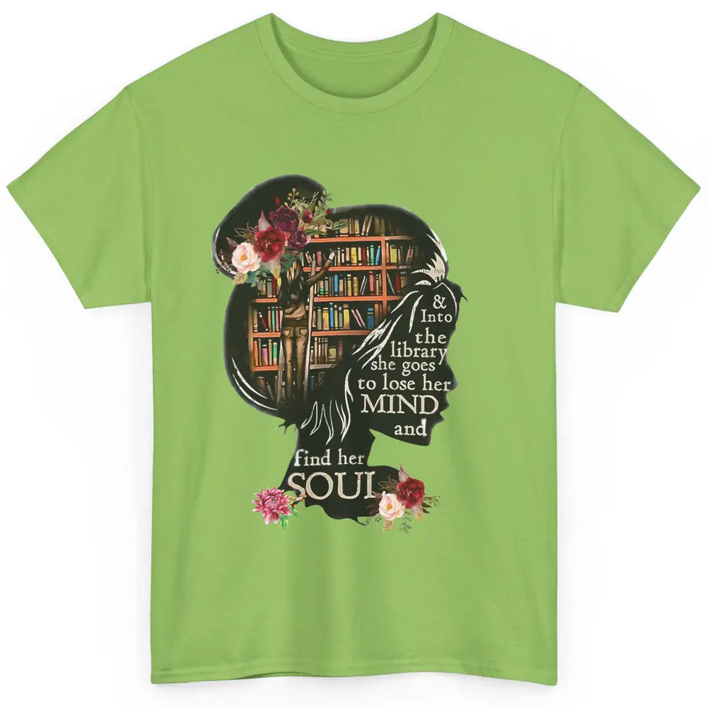 Bookish Into The Library She Goes Booknerd Reading Librarian Classic Unisex T-Shirt