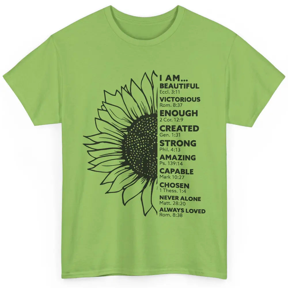 Sunflower God Says I Am Bible Verse Christian Inspirational Classic Unisex T-Shirt