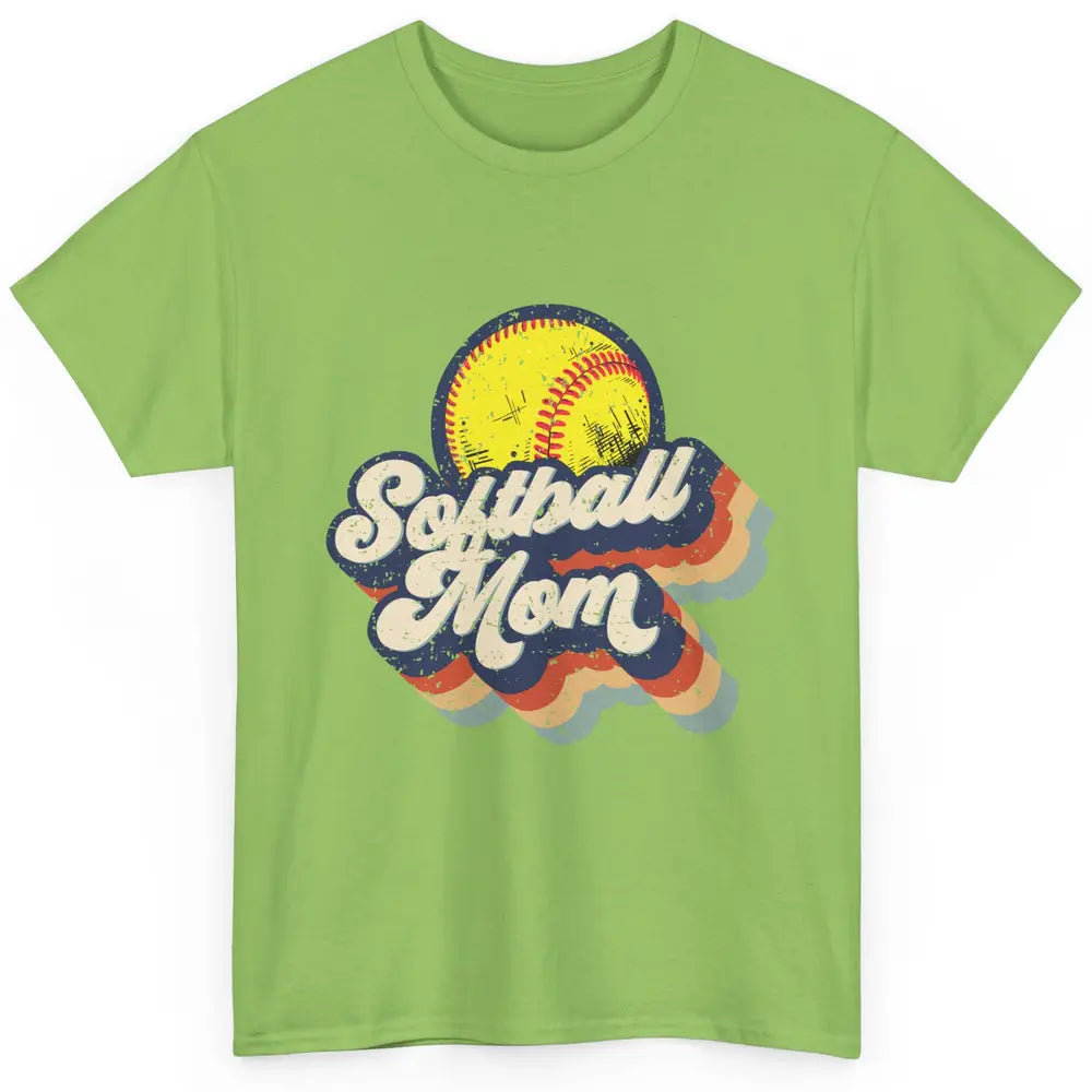 Retro Softball Mom Catcher Pitcher Mothers Softball Player Classic Unisex T-Shirt