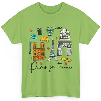 Doodle Eiffel Tower Minimalist Paris France Traveling Love Classic Unisex T-Shirt