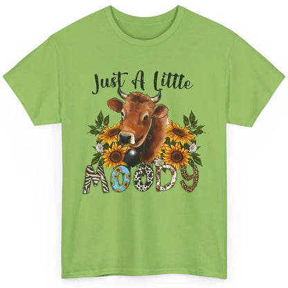 Sunflower Cow Just A Little Moody Leopard Western Country Classic Unisex T-Shirt