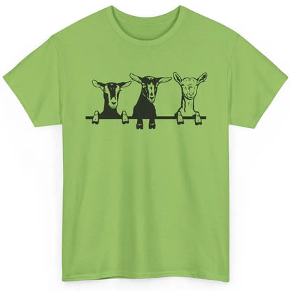 Cute Goats Farm Funny Face Farming Animal Mate Woman Men Classic Unisex T-Shirt