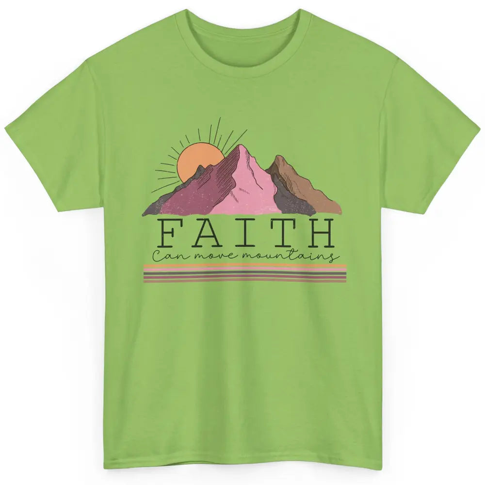 Faith Can Move Mountains Retro Christian Bible Verse Jesus Classic Unisex T-Shirt